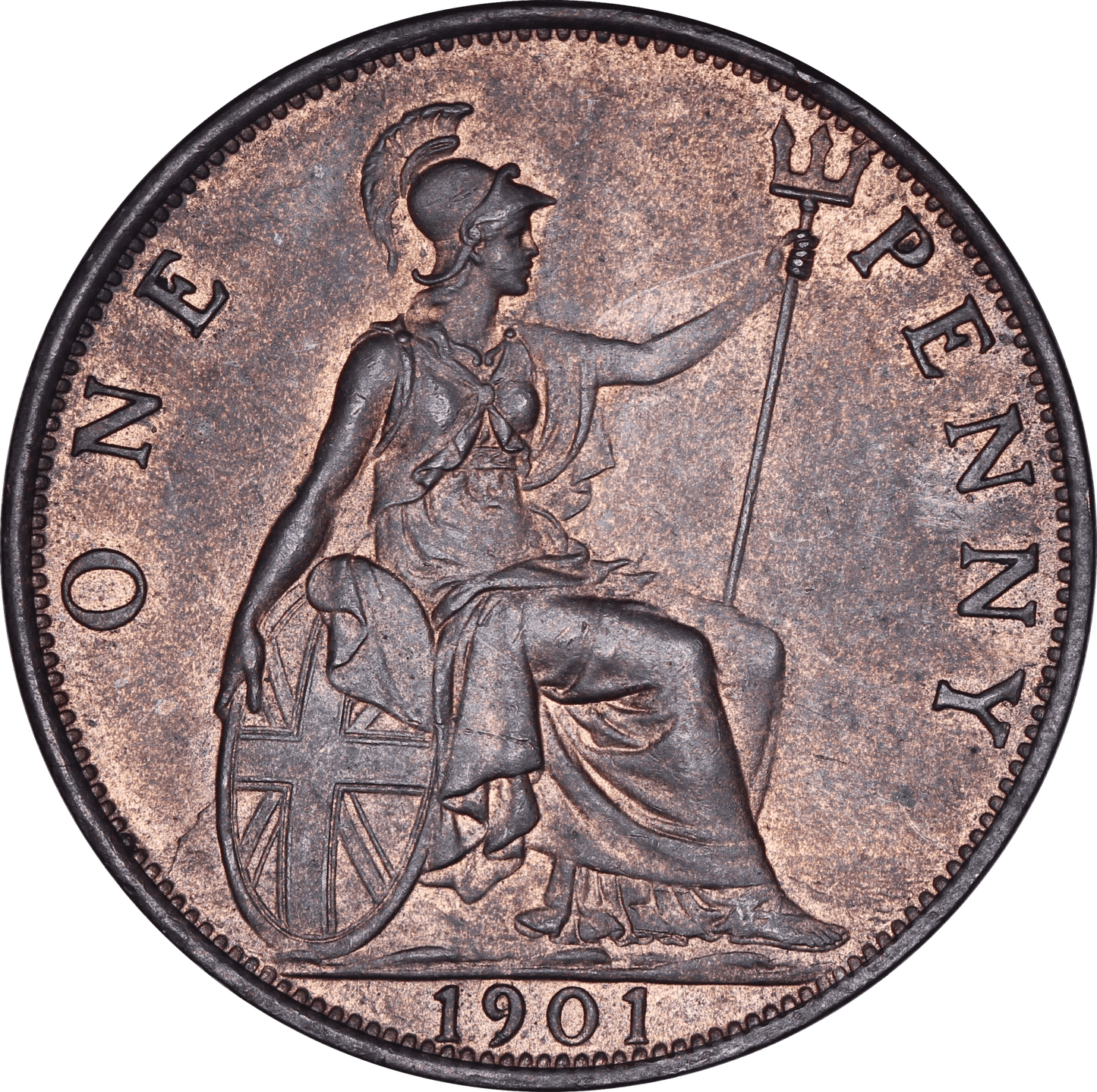 1901 Queen Victoria One Penny - AUNC - S.3961