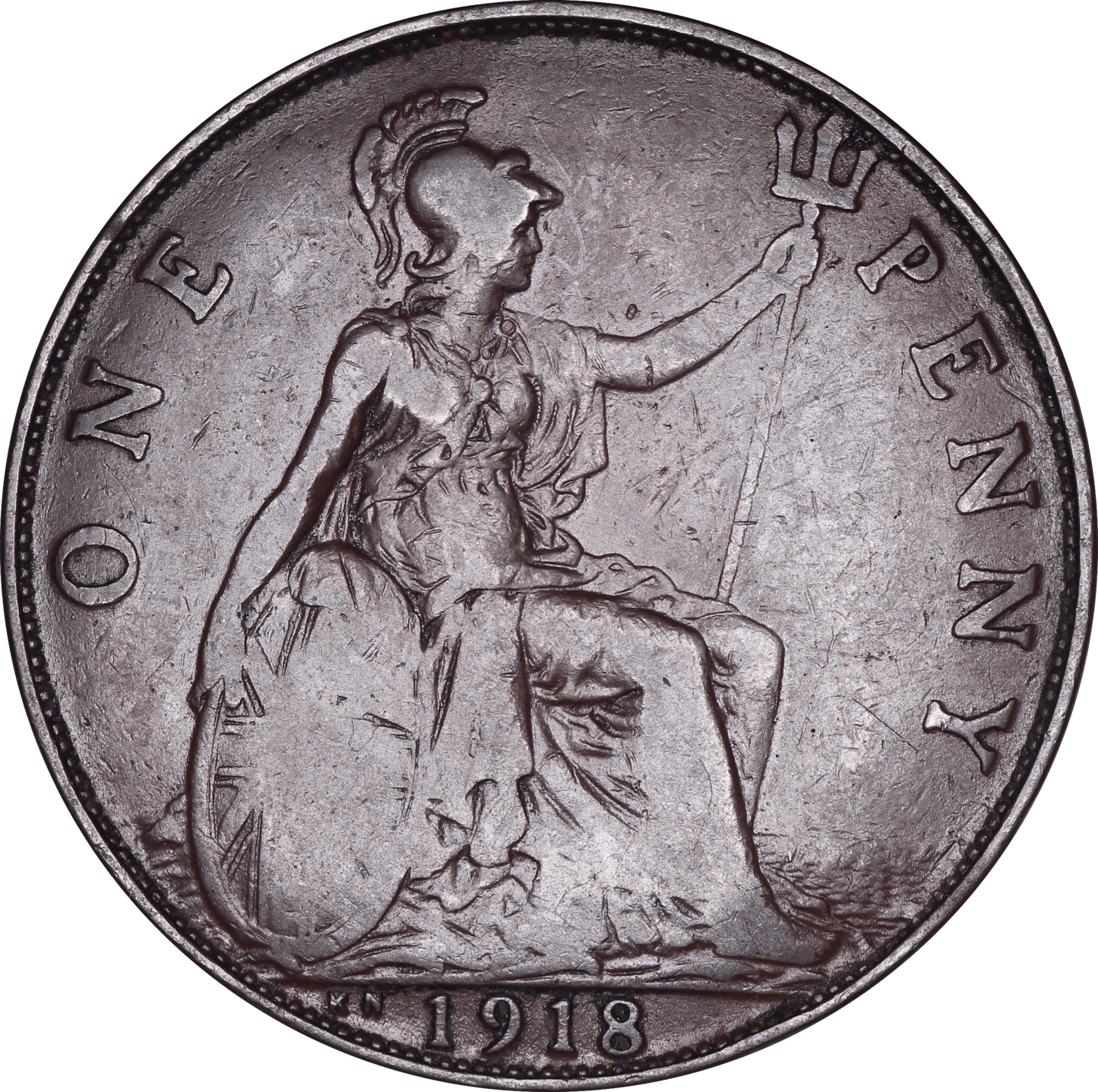1918 KN King George V Penny - F - S.4053