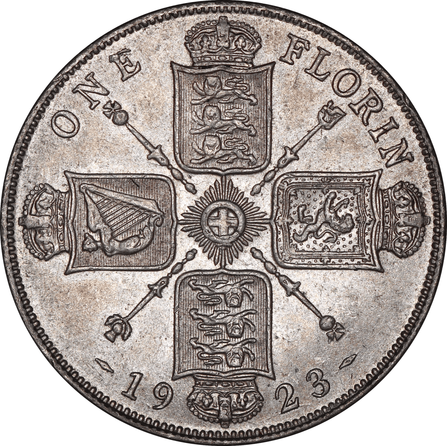 1923 King George V Florin - AUNC - S.4022A
