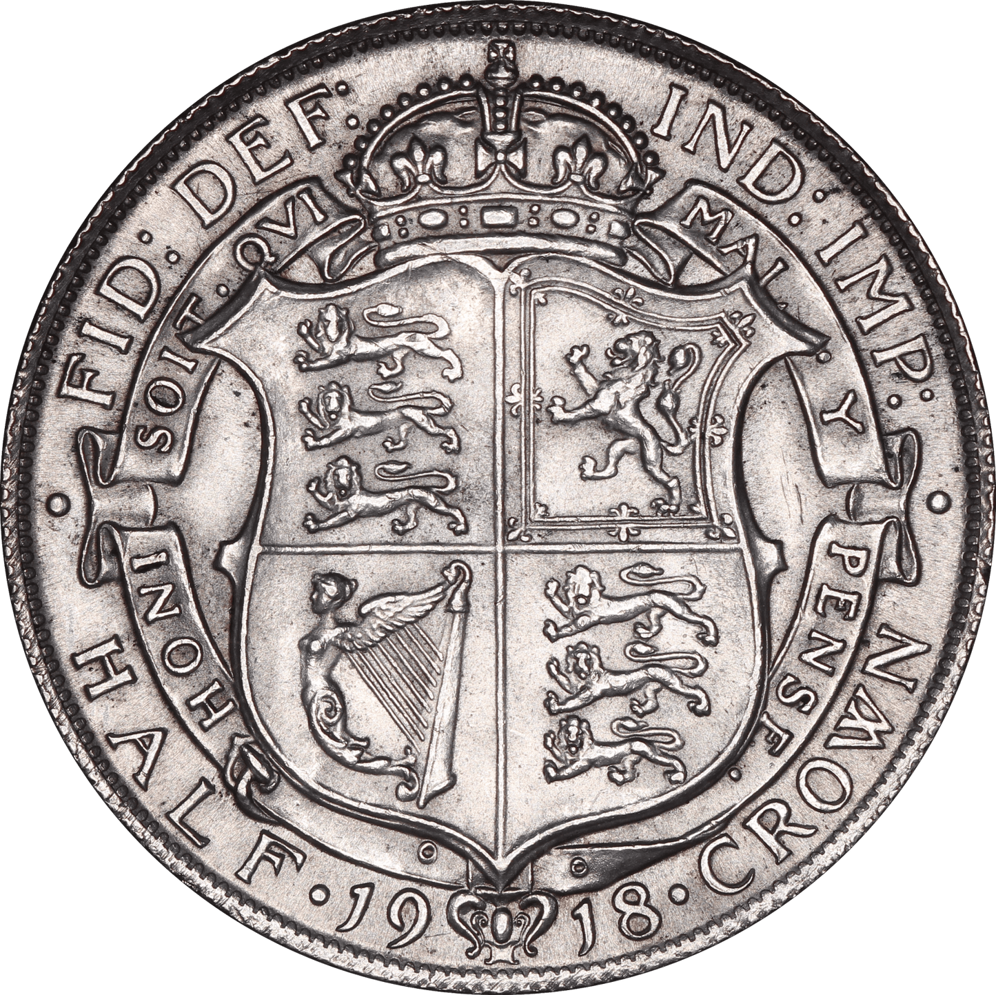 1918 King George V Half Crown - EF - S.4011