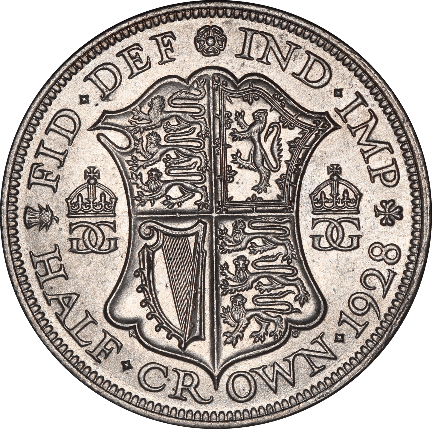 1928 King George V Half Crown - EF - S.4037