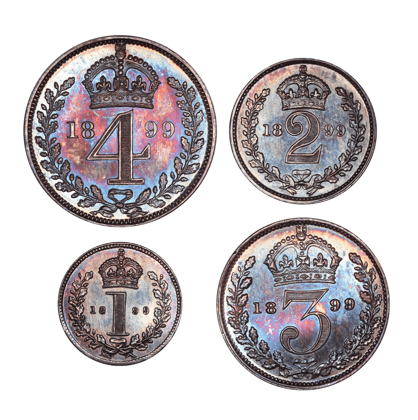 1899 Queen Victoria Maundy Set - AUNC - S.3943