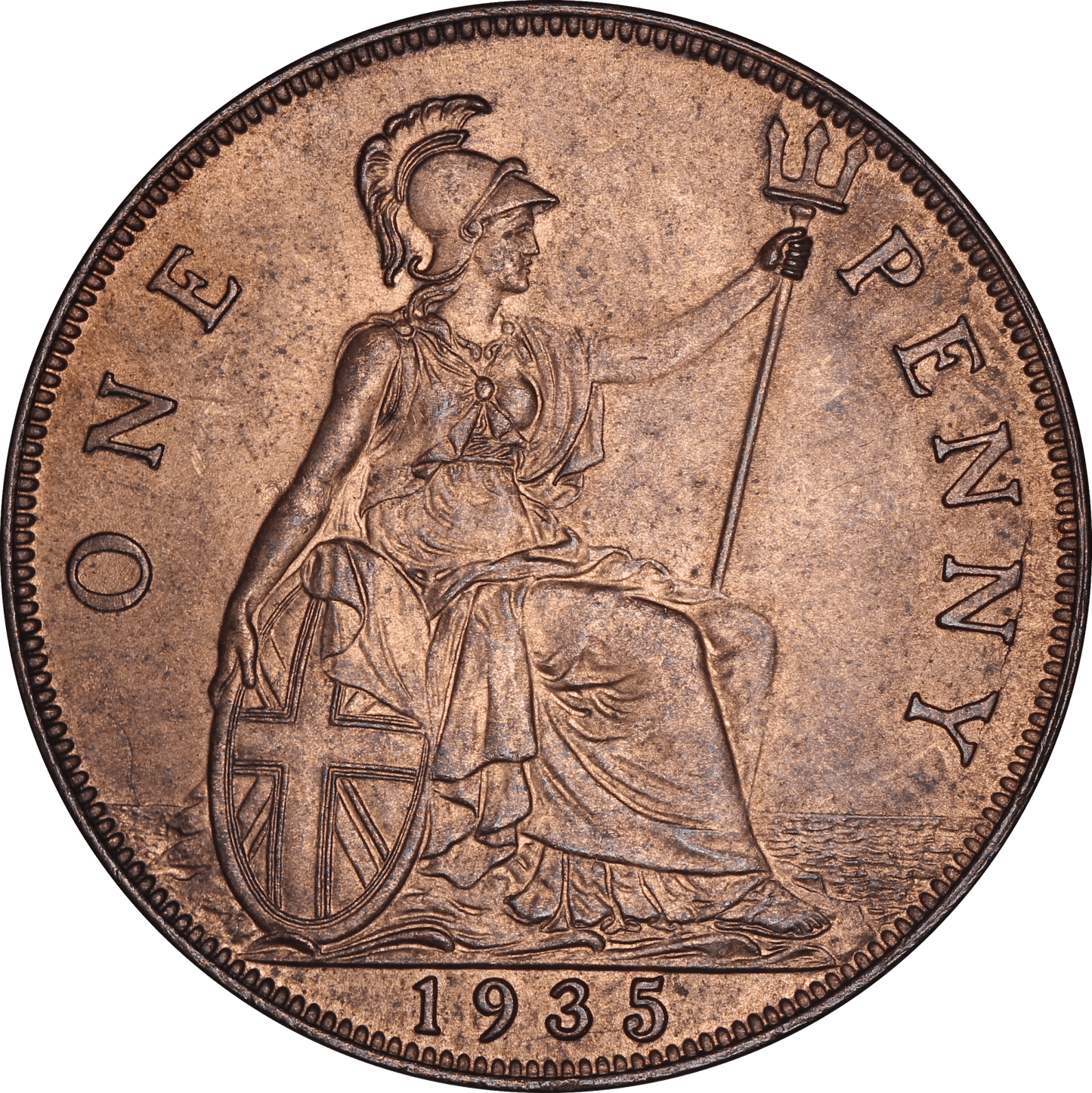 1935 King George V Penny Coin - UNC - S.4055