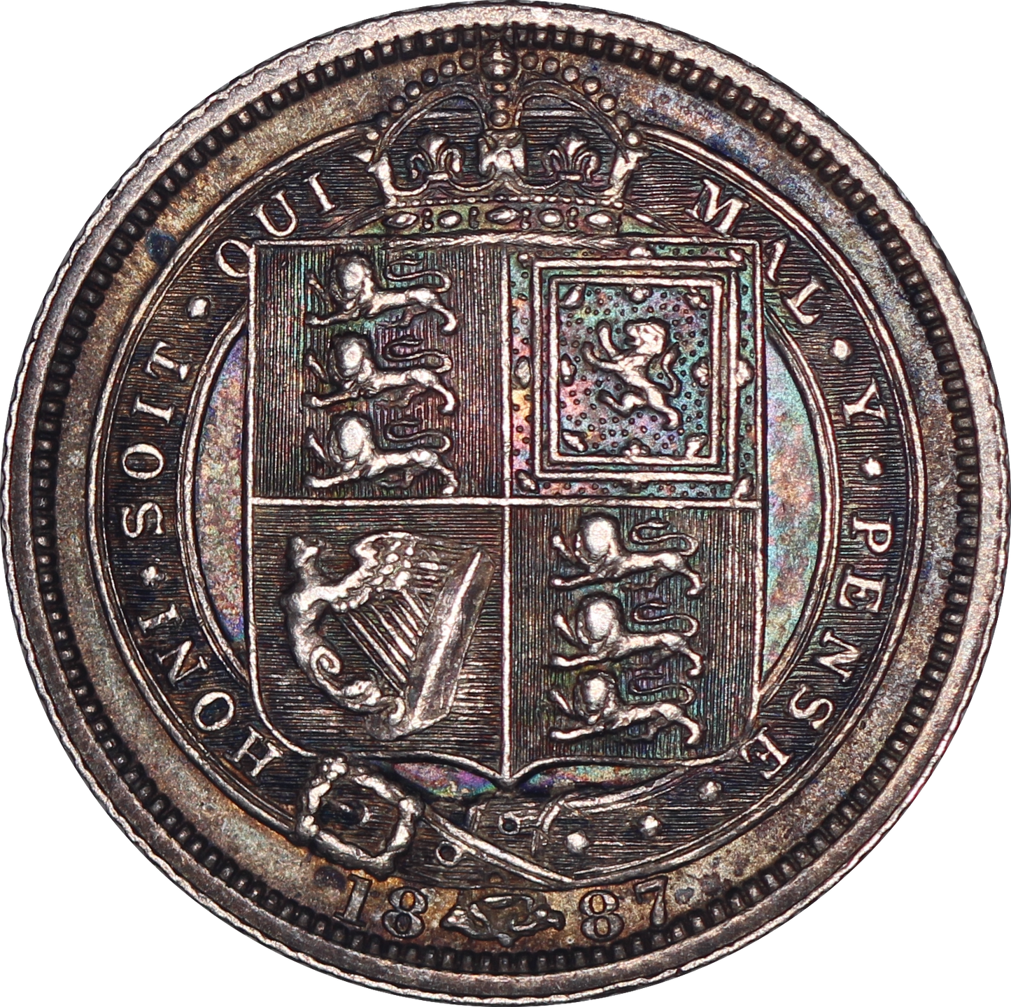 1887 Queen Victoria Withdrawn Type Sixpence - EF - S.3928