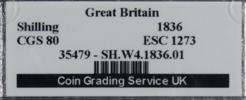 1836 King William IV Shilling - CGS 80 - S.3835
