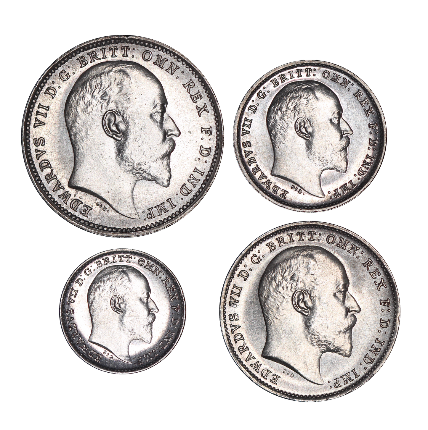 1910 King Edward VII Maundy Set - AUNC - S.3985