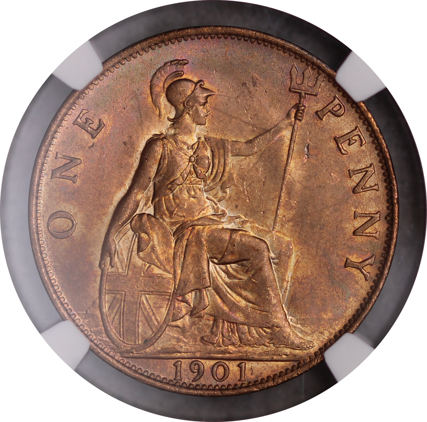1901 Queen Victoria Penny - MS64 RB - S.3961