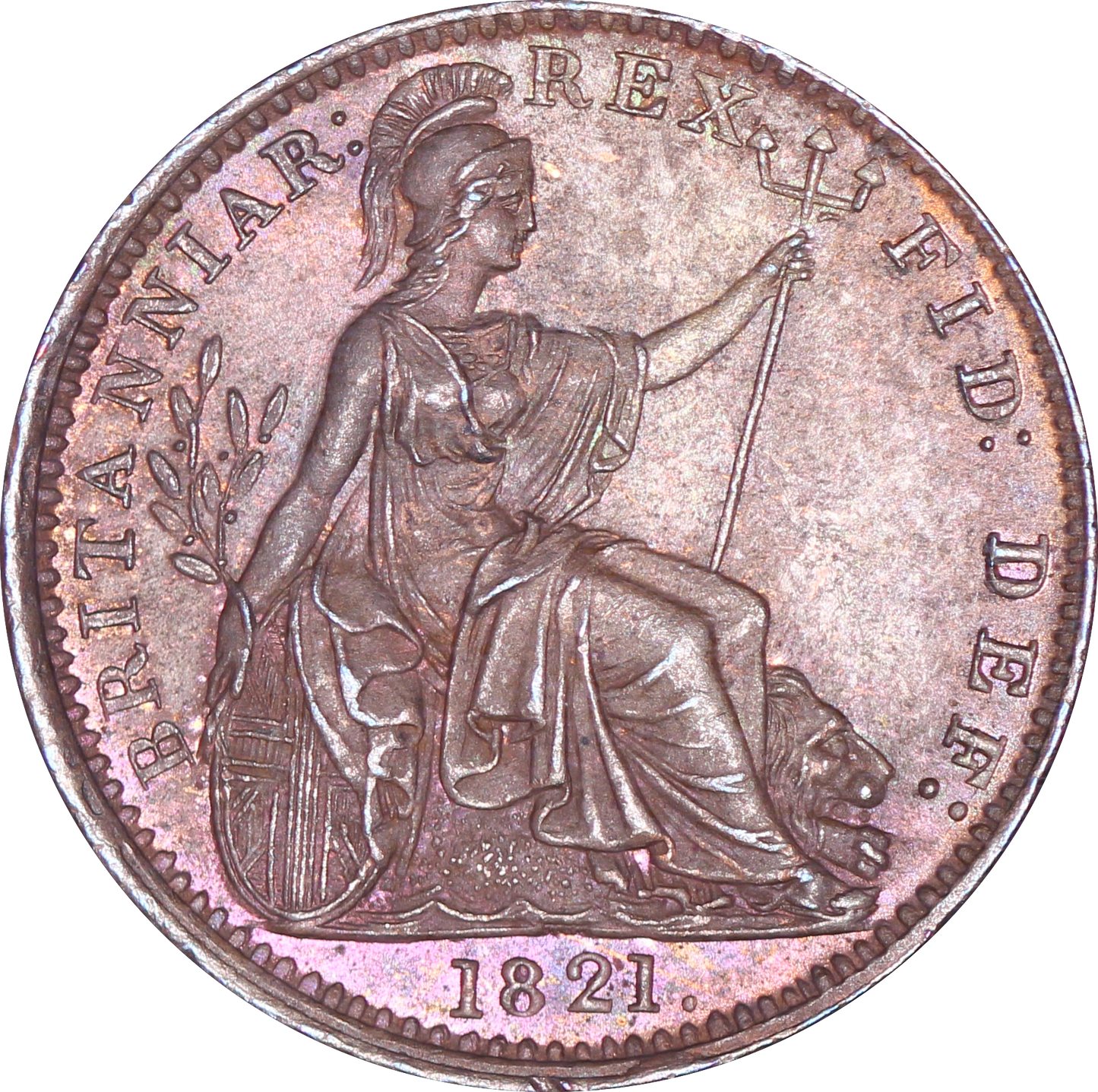 1821 King George IV Farthing - AUNC - S.3822