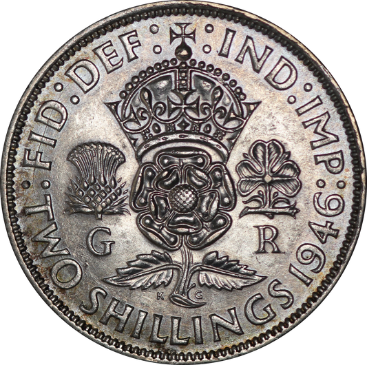 1946 King George VI British Silver Florin Coin - AUNC - SPINK 4081