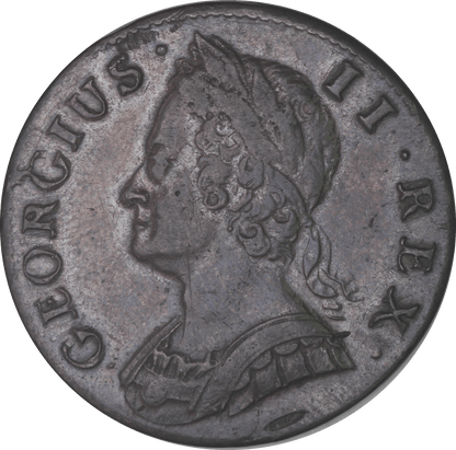 1745 King George II Halfpenny - VF - SPINK 3718