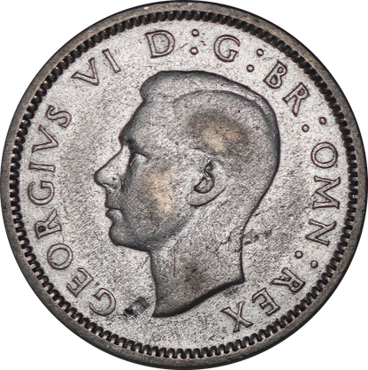 1938 King George VI Lucky British Silver Sixpence Coin - VF - SPINK 4084