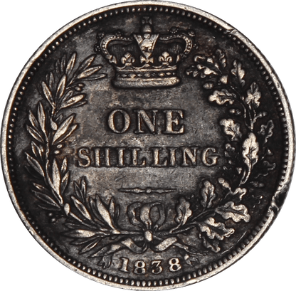 1838 Queen Victoria Shilling - VF - SPINK 3902