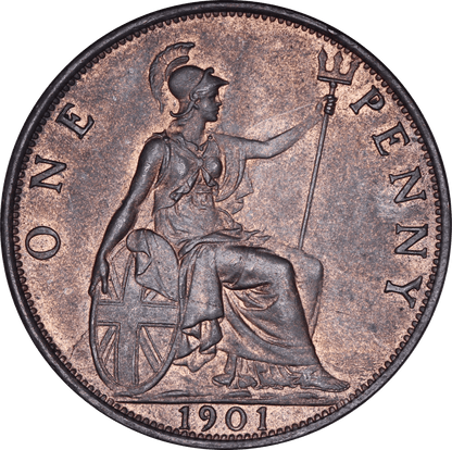 1901 Queen Victoria One Penny - AUNC - S.3961