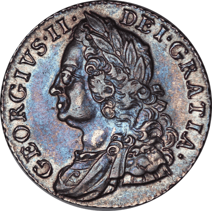 1758 King George II Shilling - EF - SPINK 3704