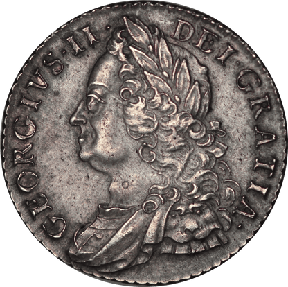 1758 King George II Shilling - EF - SPINK 3704