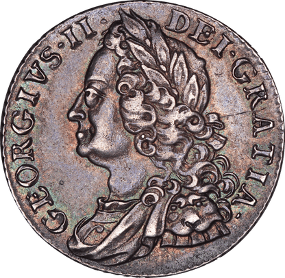 1758 King George II Shilling - EF - SPINK 3704