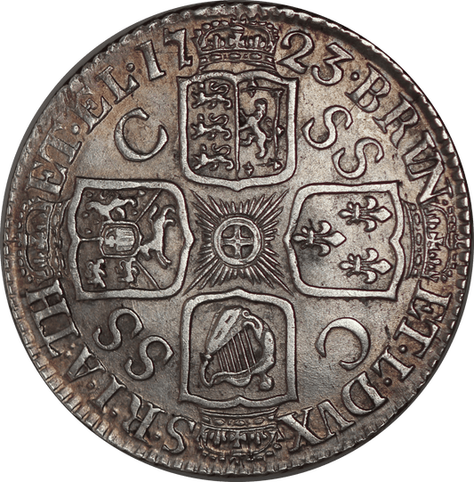 1723 King George I SSC Shilling - VF - SPINK 3647