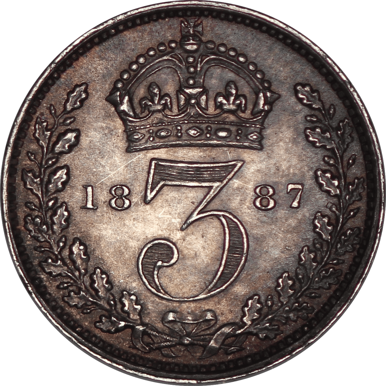 1887 Queen Victoria Threepence - EF - SPINK 3931