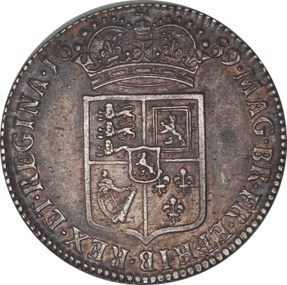 1689 William & Mary Halfcrown - EF - SPINK 3434