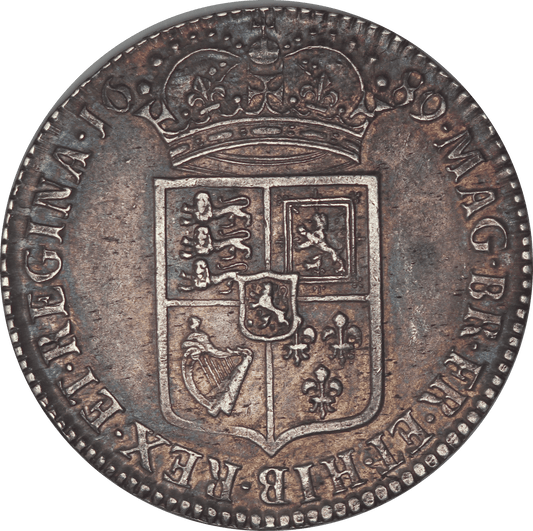 1689 William & Mary Halfcrown - EF - SPINK 3434