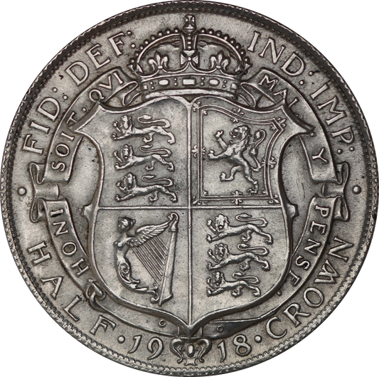 1918 King George V Half Crown - EF - SPINK 4011