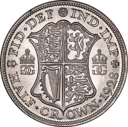 1928 King George V Half Crown Coin - AUNC - S.4037