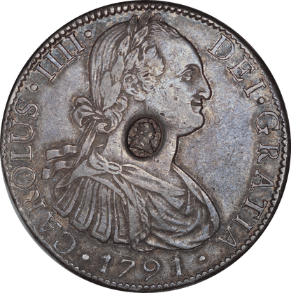 1791 King George III Countermarked 8 Reales Mexico - VF - SPINK 3765A