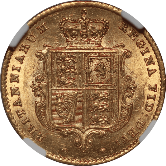 1855 Queen Victoria Gold Half Sovereign - NGC AU58 - SPINK 3859