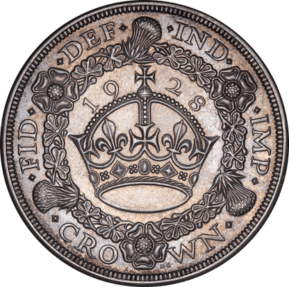 1928 King George V Wreath Crown - AUNC - S.4036