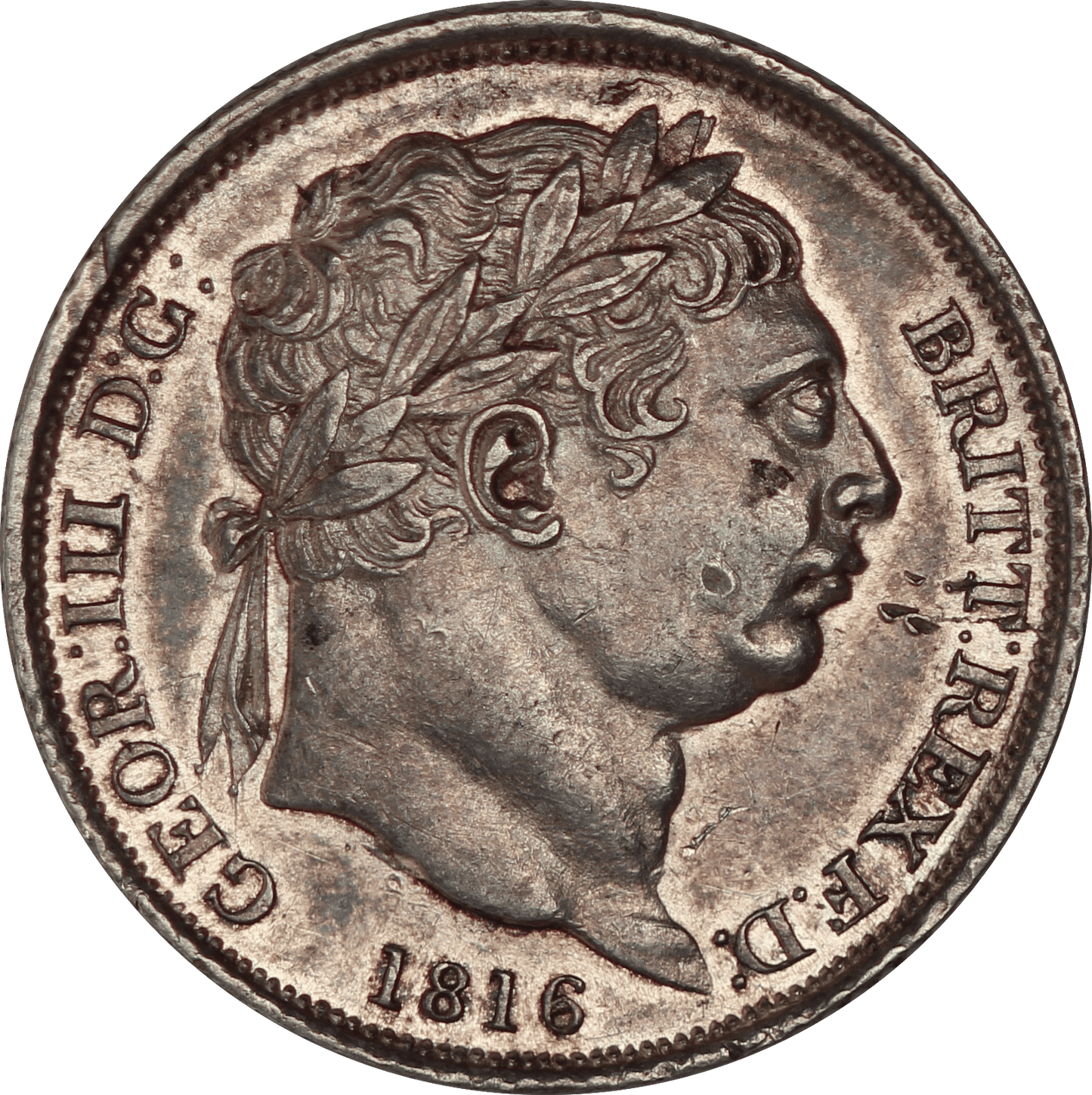 1816 King George III Sixpence - EF - SPINK 3791