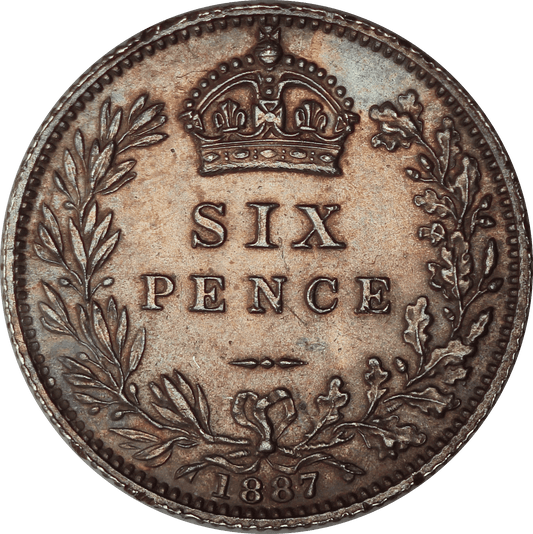 1887 Queen Victoria Wreath Sixpence - EF - SPINK 3929