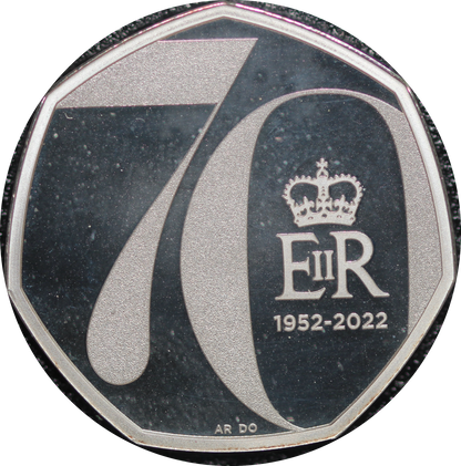 2022 Queen Elizabeth II Silver Piedfort Platinum Jubilee 50p Coin - UNC - SPINK H104