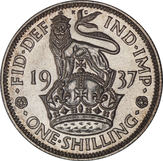 1937 King George VI English Shilling - UNC - SPINK 4082