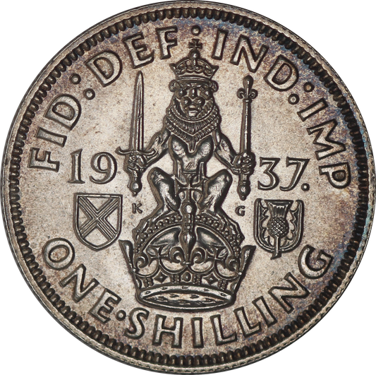 1937 King George VI Scottish Shilling - AUNC - SPINK 4083