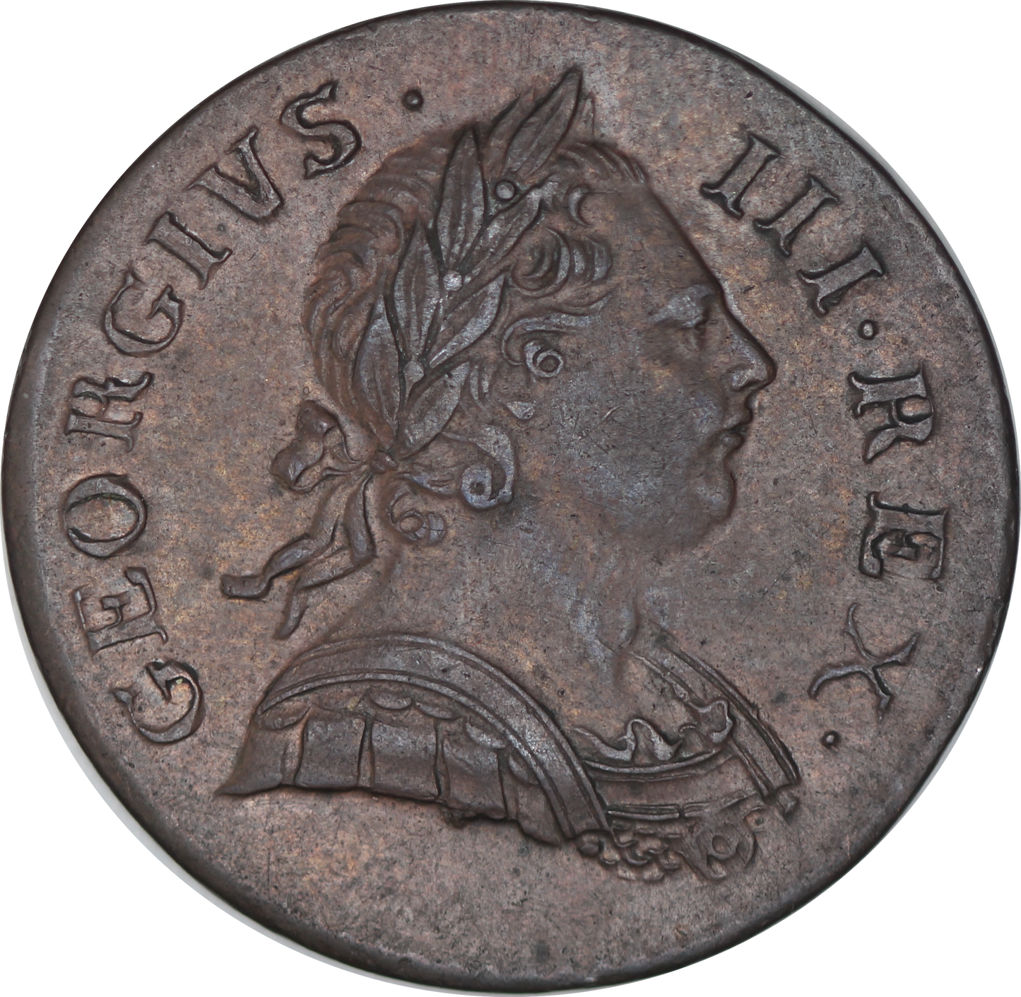 1771 King George III Halfpenny - EF - SPINK 3774