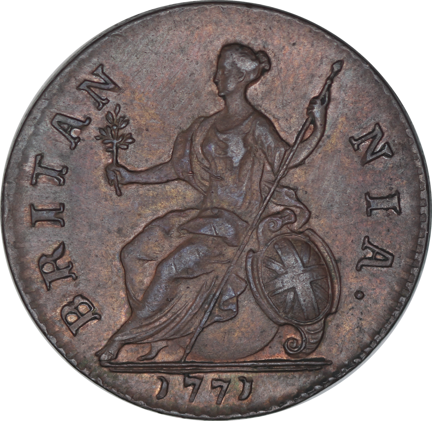 1771 King George III Halfpenny - EF - SPINK 3774