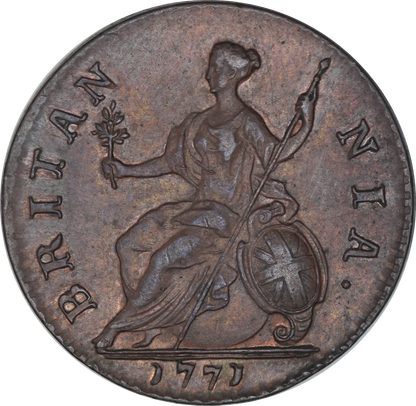 1771 King George III Halfpenny - EF - SPINK 3774