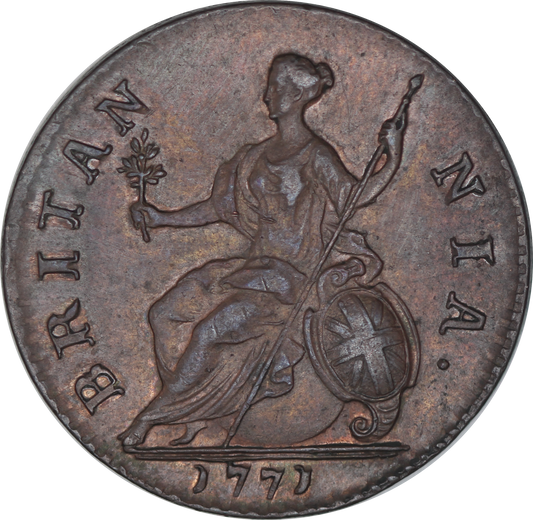 1771 King George III Halfpenny - EF - SPINK 3774