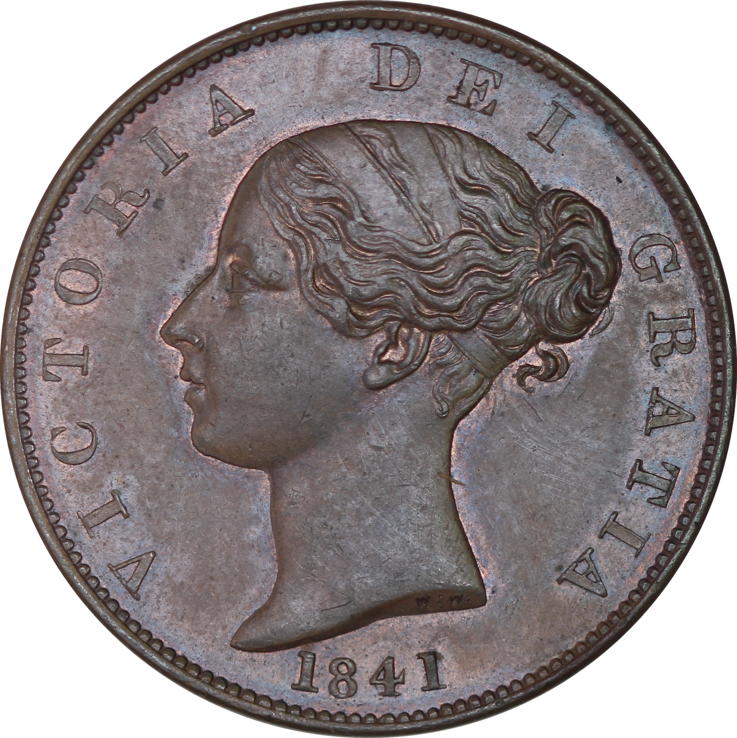 1841 Queen Victoria Halfpenny - AUNC - SPINK 3949