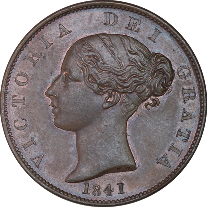 1841 Queen Victoria Halfpenny - AUNC - SPINK 3949