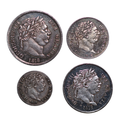 1818 King George III Maundy Set - AUNC - SPINK 3792