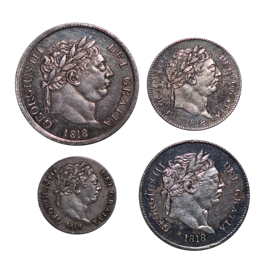 1818 King George III Maundy Set - AUNC - SPINK 3792