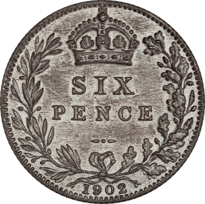 1902 King Edward VII Matte Proof Sixpence - UNC - S.3983