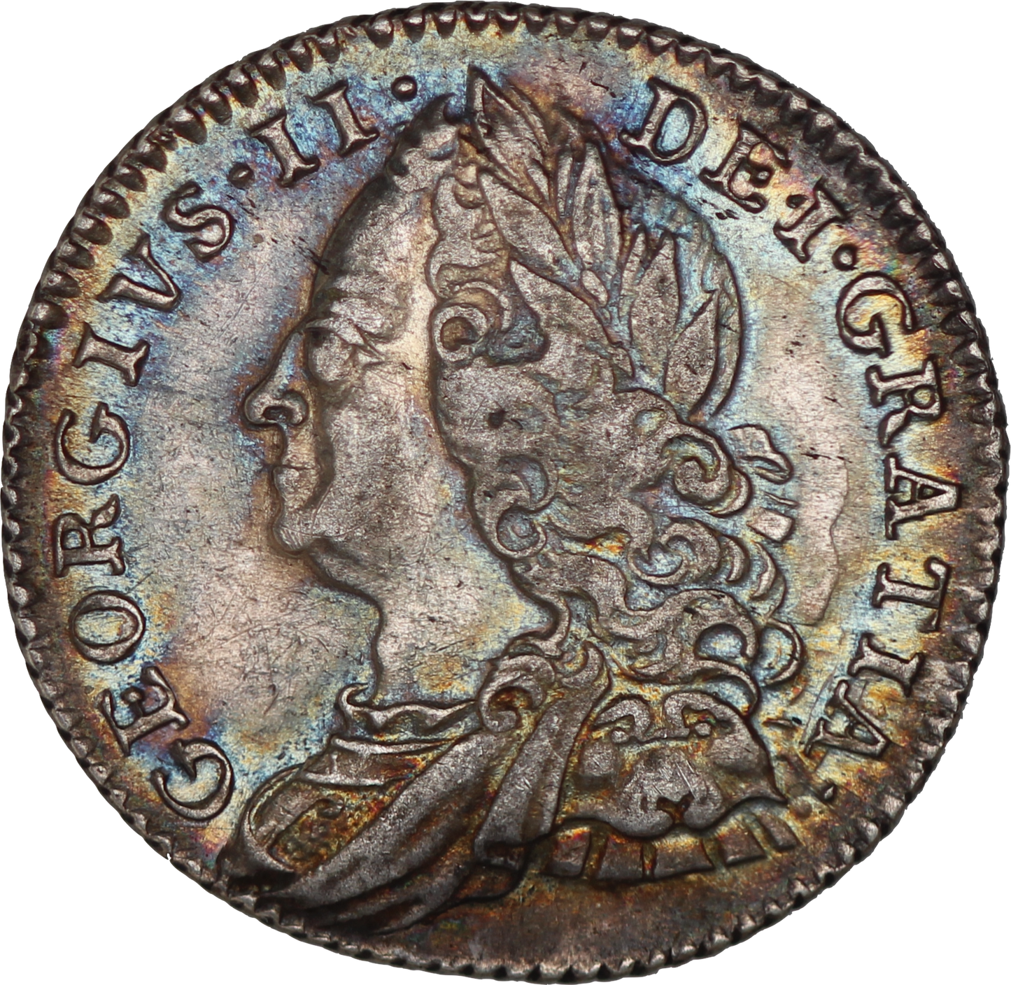 1758 King George II Sixpence - EF - SPINK 3711