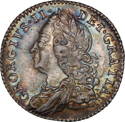 1758 King George II Sixpence - EF - SPINK 3711