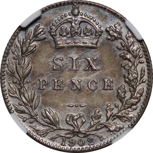 1902 King Edward VII Matte Proof Sixpence - NGC PF63 - SPINK 3983