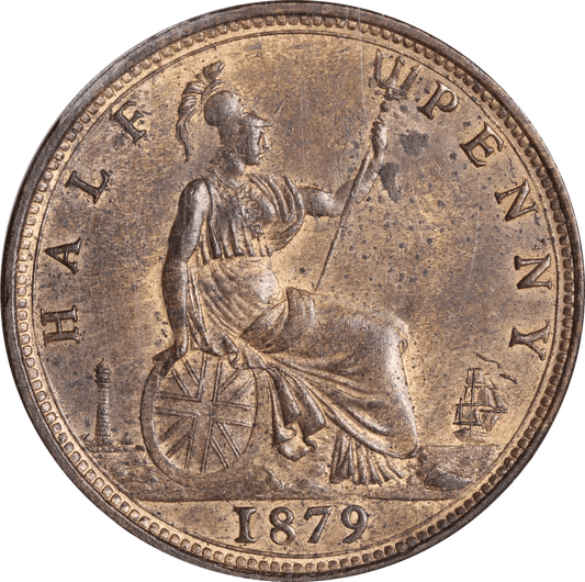 1879 Queen Victoria Halfpenny - LCGS 70 - SPINK 3956 Dies 15+O