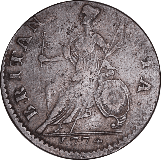 1774 King George III Halfpenny - F - SPINK 3774