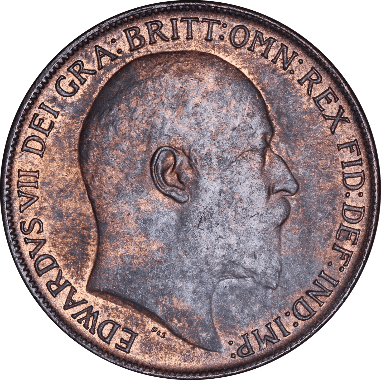 1910 King Edward VII British One Penny Coin - AUNC - SPINK 3990