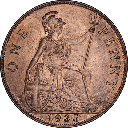1935 King George V Penny Coin - UNC - S.4055